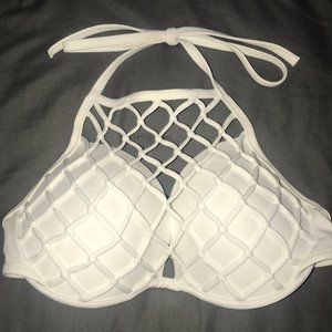 Shade & Shore white high neck bikini top 34D